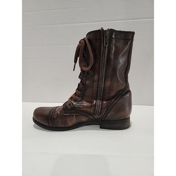 Steve Madden Leather Women's Size 8 Troopa Brown Combat Boots - Picture 7 of 16